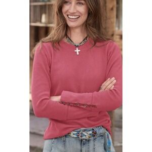 Sundance Women's Long Sleeve Thermal Tee Size Small Pink